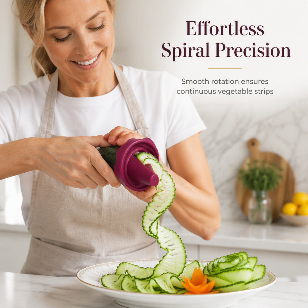 Manual Vegetable Spiralizer and Curler for Rose Flower Carving Turn Carrots into Restaurant-Style Roses in 60 Seconds!
