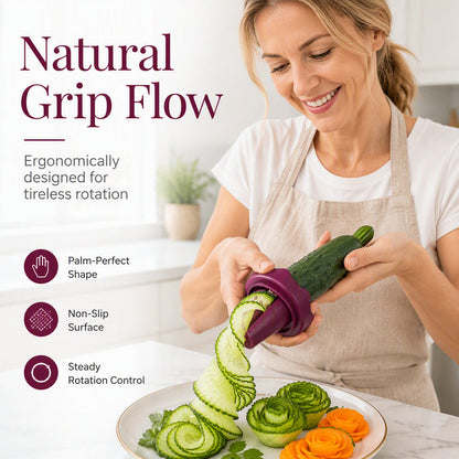 Manual Vegetable Spiralizer and Curler for Rose Flower Carving Turn Carrots into Restaurant-Style Roses in 60 Seconds!