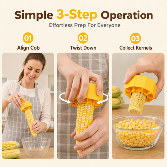 Portable Manual Corn Stripper Tool for Kitchen and Outdoors Strip Fresh Kernels in Seconds, No Electricity Needed!