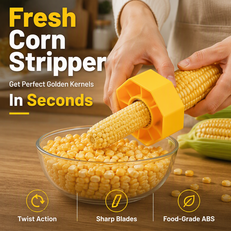 Portable Manual Corn Stripper Tool for Kitchen and Outdoors Strip Fresh Kernels in Seconds, No Electricity Needed!