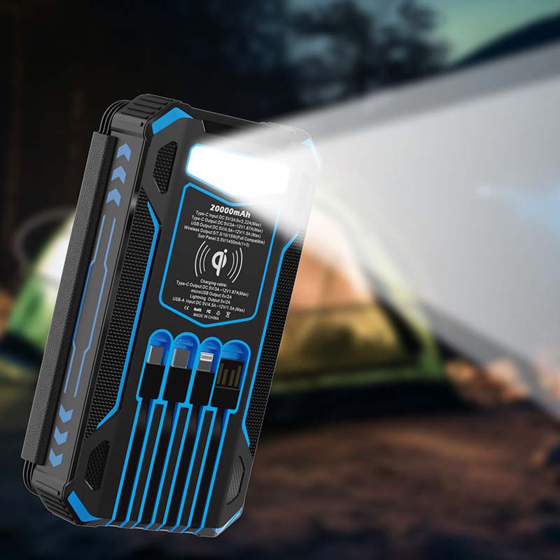 Half-Price! 20,000mAh Solar Power Bank - Features Wireless Charging And LED Flashlight