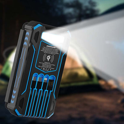 Half-Price! 20,000mAh Solar Power Bank - Features Wireless Charging And LED Flashlight