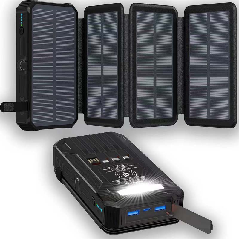 Half-Price! 20,000mAh Solar Power Bank - Features Wireless Charging And LED Flashlight