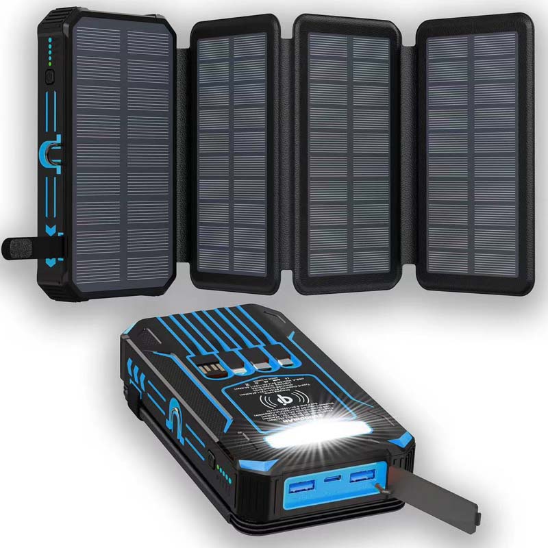 Half-Price! 20,000mAh Solar Power Bank - Features Wireless Charging And LED Flashlight