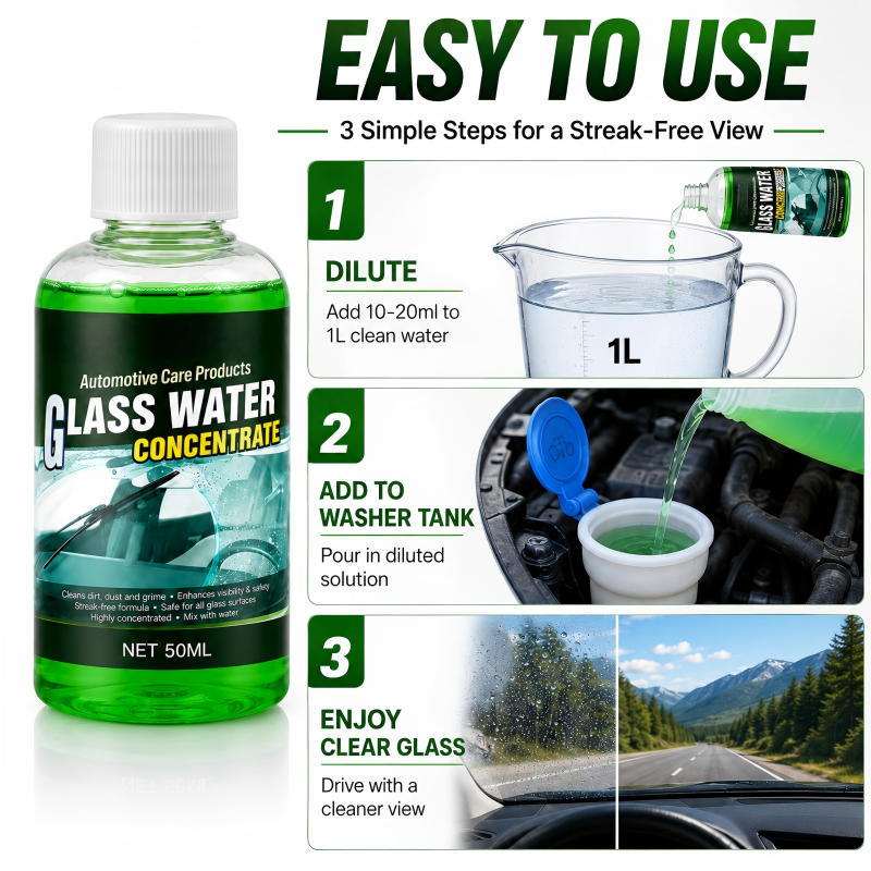 2026 Glass Concentrate 10ml makes 1L, cuts bugs & grime, streak-free