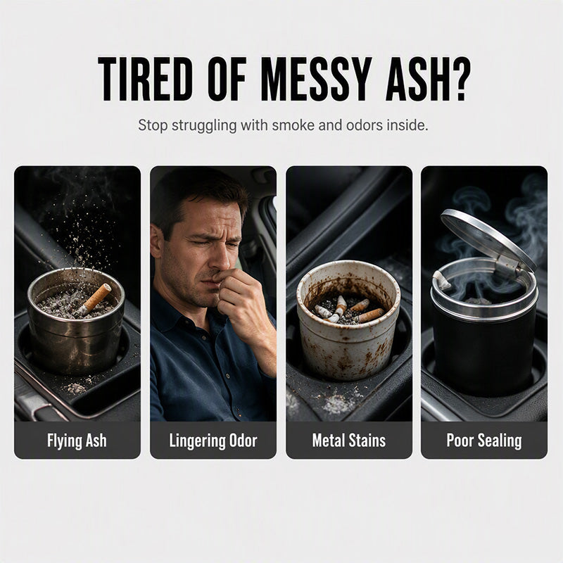 2026 SaleRotating Car Ashtray with Ceramic Inner Liner