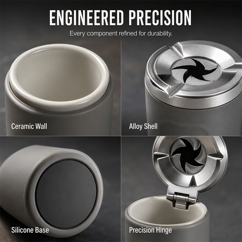 2026 SaleRotating Car Ashtray with Ceramic Inner Liner