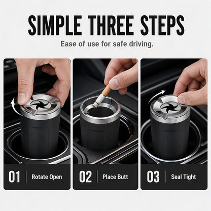 2026 SaleRotating Car Ashtray with Ceramic Inner Liner