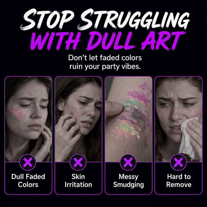 Glow Party Tattoo Pens Fun UV Body Art Markers for Parties, Festivals & Night Events