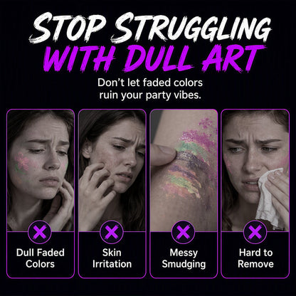 Glow Party Tattoo Pens Fun UV Body Art Markers for Parties, Festivals & Night Events