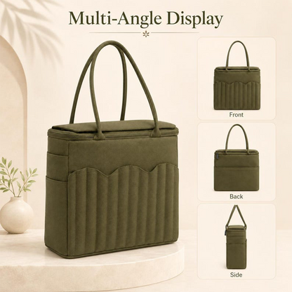No More Messy Yarn! Canvas Yarn Storage Bag with Needle Pockets