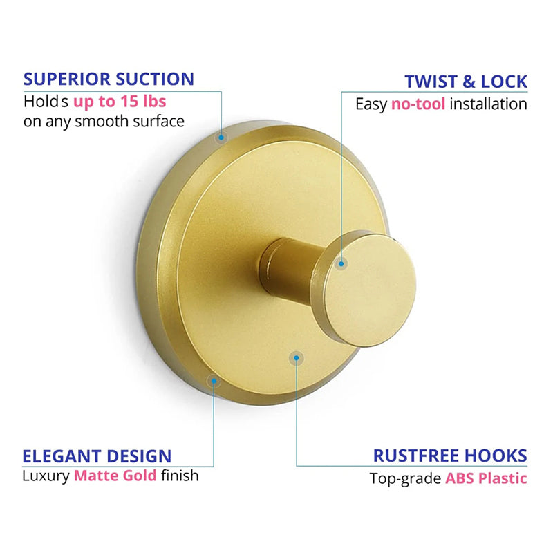 Stainless Steel Suction Cup Hook 6/4/2 PCS for Towels & Robes Hook, Drill-Free Kitchen Hanger
