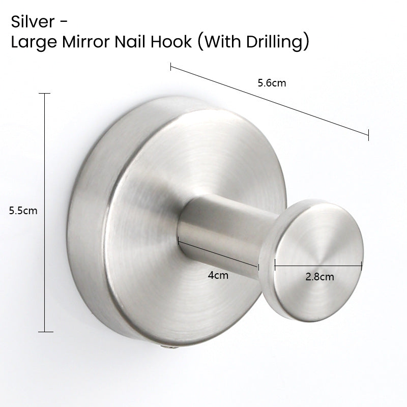 Stainless Steel Suction Cup Hook 6/4/2 PCS for Towels & Robes Hook, Drill-Free Kitchen Hanger