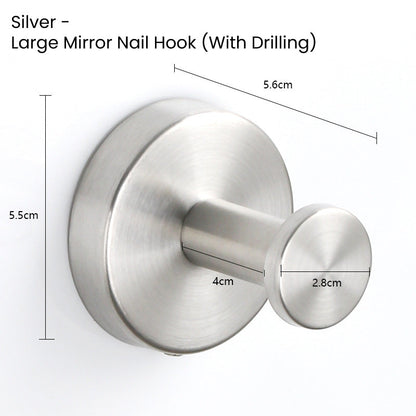 Stainless Steel Suction Cup Hook 6/4/2 PCS for Towels & Robes Hook, Drill-Free Kitchen Hanger