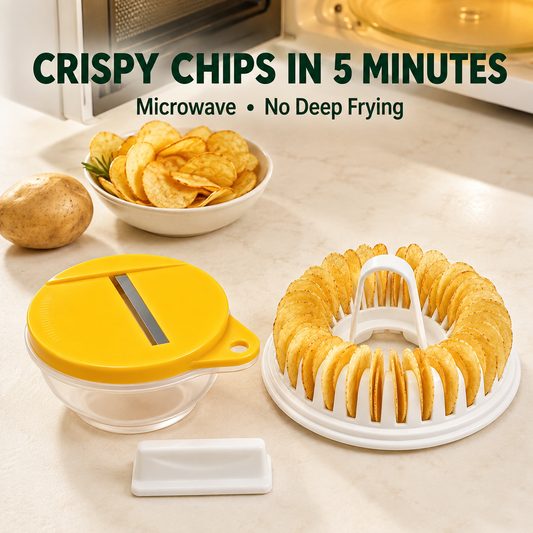 Microwave Potato Chip Maker with Slicer Oil-Free Snack Kit