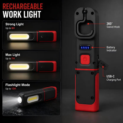 Magnetische werklamp van 350 lm 360 draaibare, oplaadbare LED