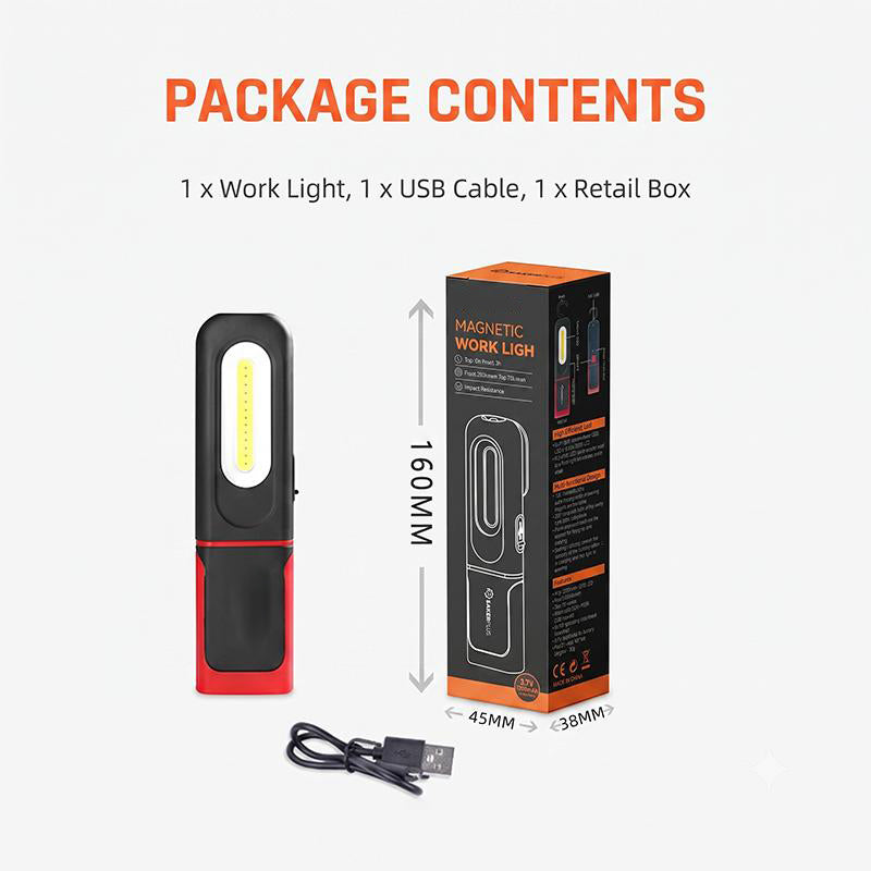 Magnetische werklamp van 350 lm 360 draaibare, oplaadbare LED