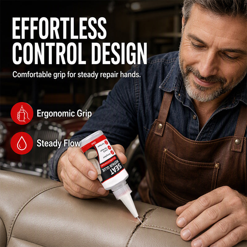 NOW! Quick Dry Car Seat Leather Repair Glue Precision Nozzle Vinyl & Leather Adhesive