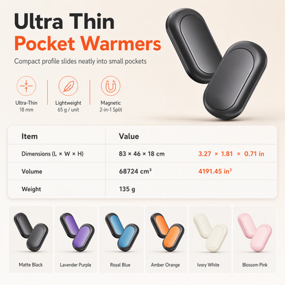 Magnetic Split 2-in-1 Rechargeable Hand Warmer Mini Portable USB Electric Hand Warmer