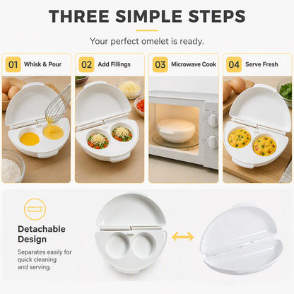 2-in-1 Microwave Omelet Maker & Egg Cooker Quick Breakfast Tool