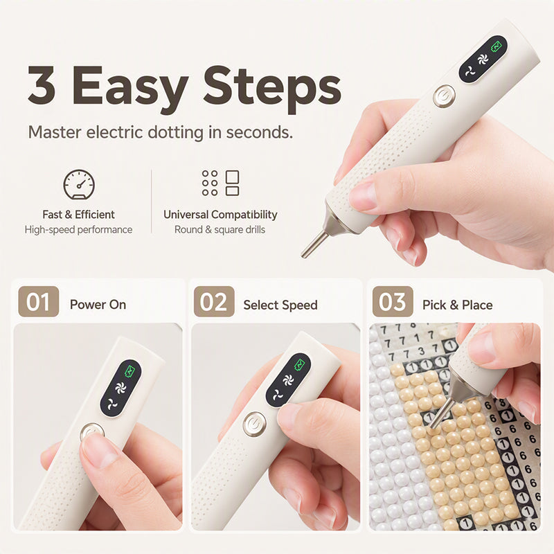 Rechargeable Electric Diamond Pen Precise, Comfortable, Time Saving