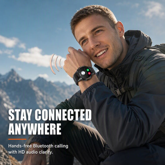 Outdoor Smartwatch Rugged, LED Flashlight & Bluetooth Calling For Sports, Fitness & Adventure