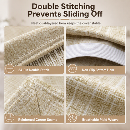 Stretch Plaid Chair Cover Universal Fit & Protective