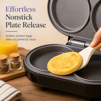 Smart Dual Breakfast Maker - Double Cooking Non-Stick Burger & Egg Press