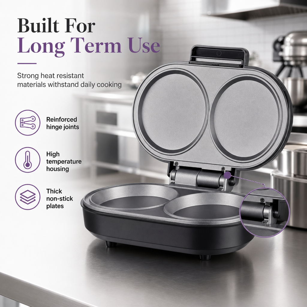 Smart Dual Breakfast Maker - Double Cooking Non-Stick Burger & Egg Press