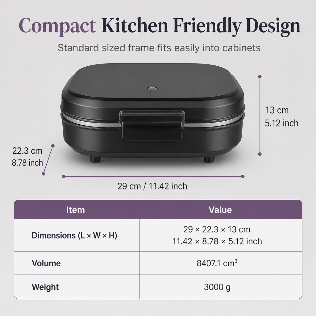 Smart Dual Breakfast Maker - Double Cooking Non-Stick Burger & Egg Press