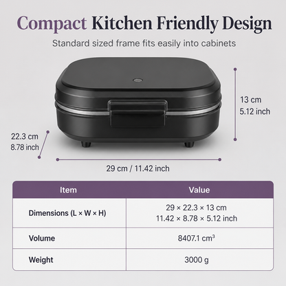 Smart Dual Breakfast Maker - Double Cooking Non-Stick Burger & Egg Press