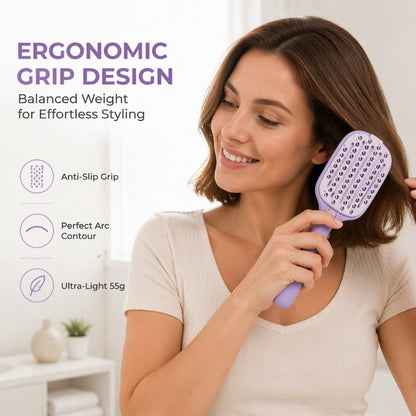 Foldable Self-Cleaning Vent Hairbrush | Travel Ready