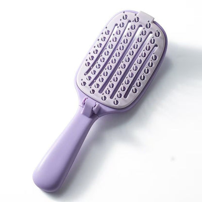 Foldable Self-Cleaning Vent Hairbrush | Travel Ready
