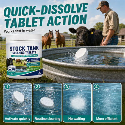 Stock Tank Cleaning Tablets - Effervescent Trough Grime & Buildup Remover