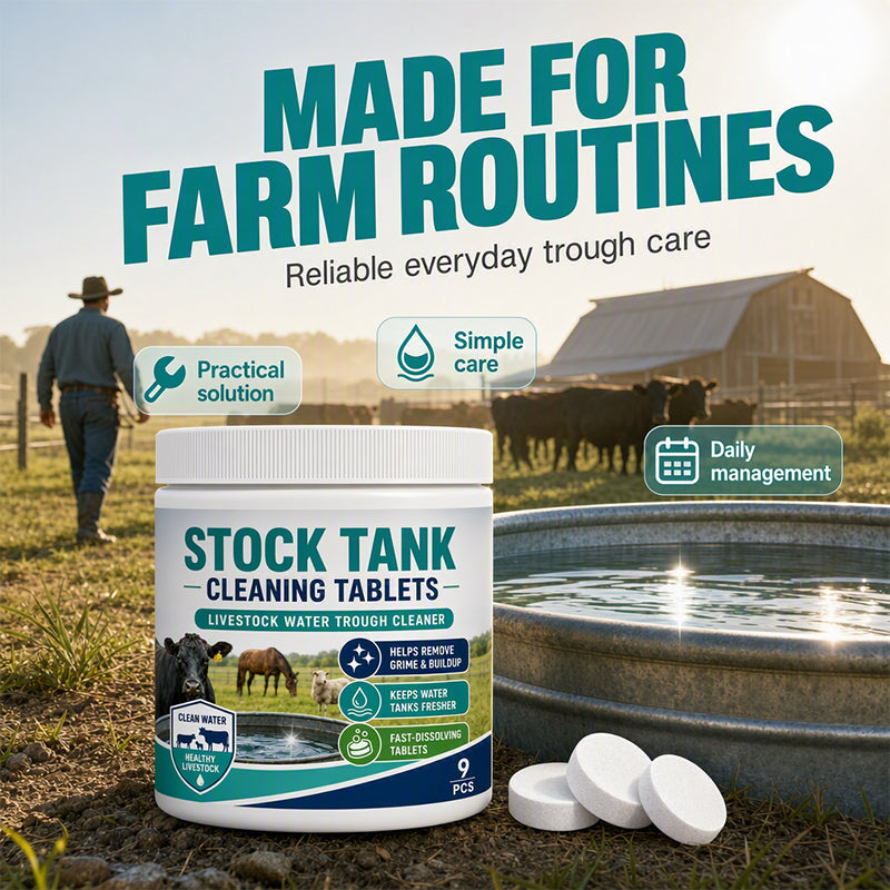 Stock Tank Cleaning Tablets - Effervescent Trough Grime & Buildup Remover