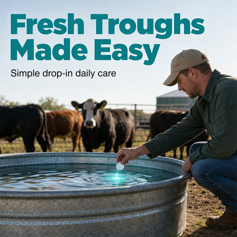 Stock Tank Cleaning Tablets - Effervescent Trough Grime & Buildup Remover