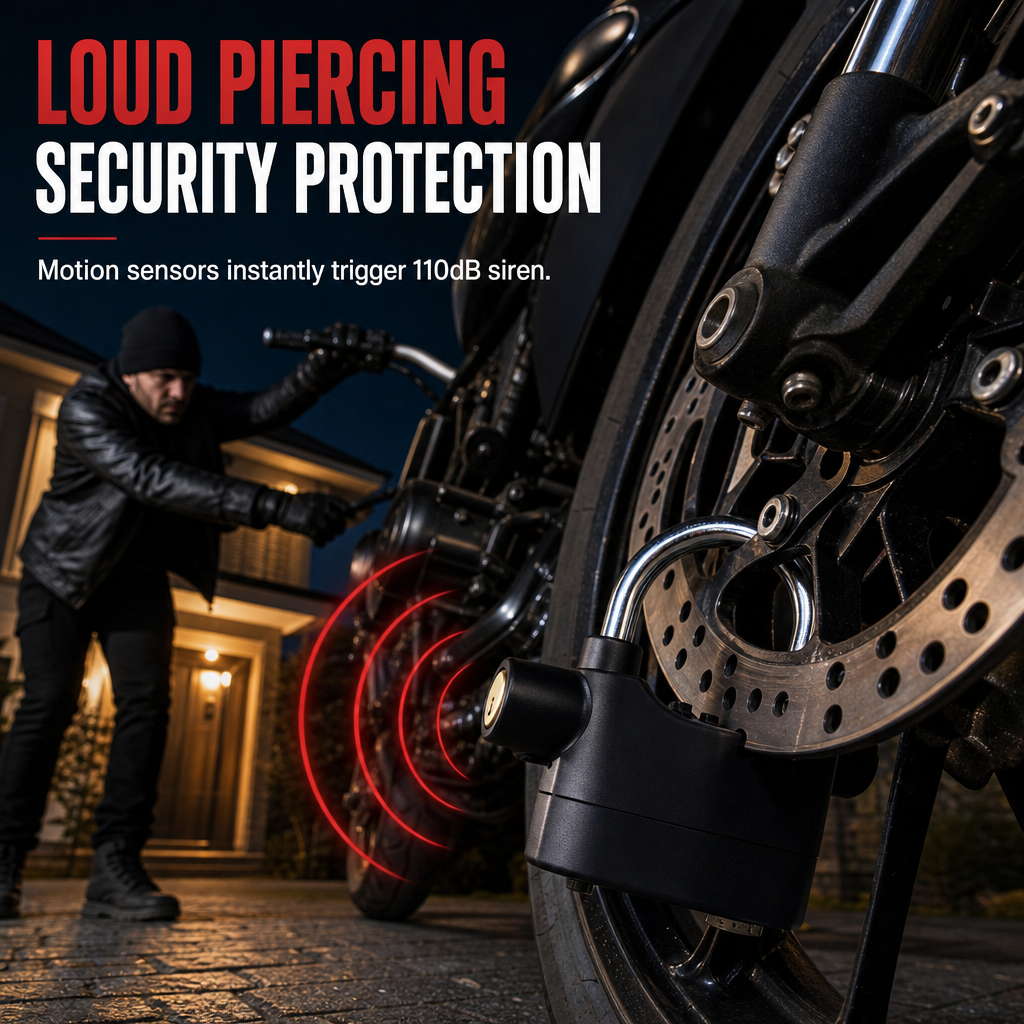 Heavy-Duty Alarm Security Lock Aluminum Alloy Anti-Theft Protection for Gates, Bikes & Storage