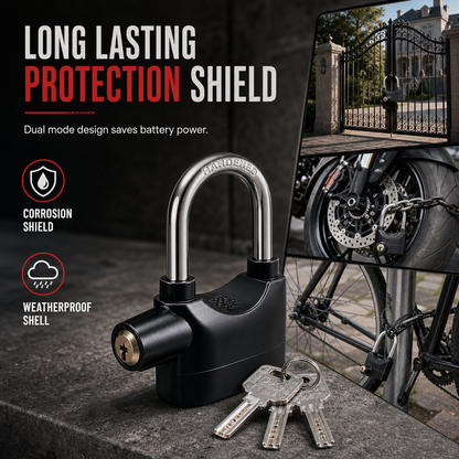 Heavy-Duty Alarm Security Lock Aluminum Alloy Anti-Theft Protection for Gates, Bikes & Storage