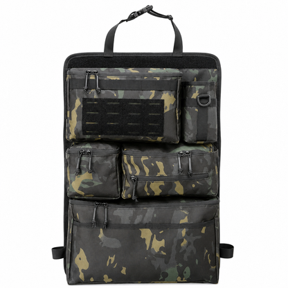 Tactical Car Backseat Organizer: Heavy-Duty Nylon, Webbed Loops, Buckled Straps, Universal Fit