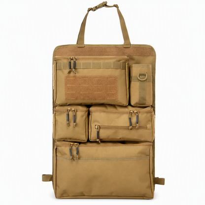 Tactical Car Backseat Organizer: Heavy-Duty Nylon, Webbed Loops, Buckled Straps, Universal Fit