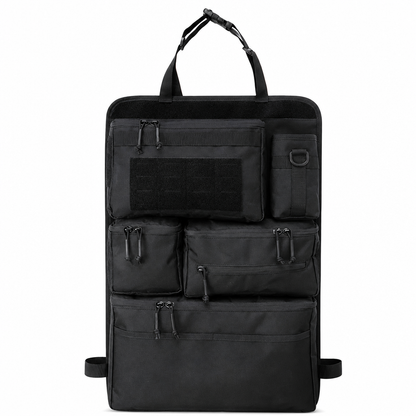 Tactical Car Backseat Organizer: Heavy-Duty Nylon, Webbed Loops, Buckled Straps, Universal Fit