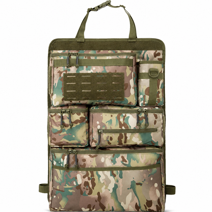 Tactical Car Backseat Organizer: Heavy-Duty Nylon, Webbed Loops, Buckled Straps, Universal Fit