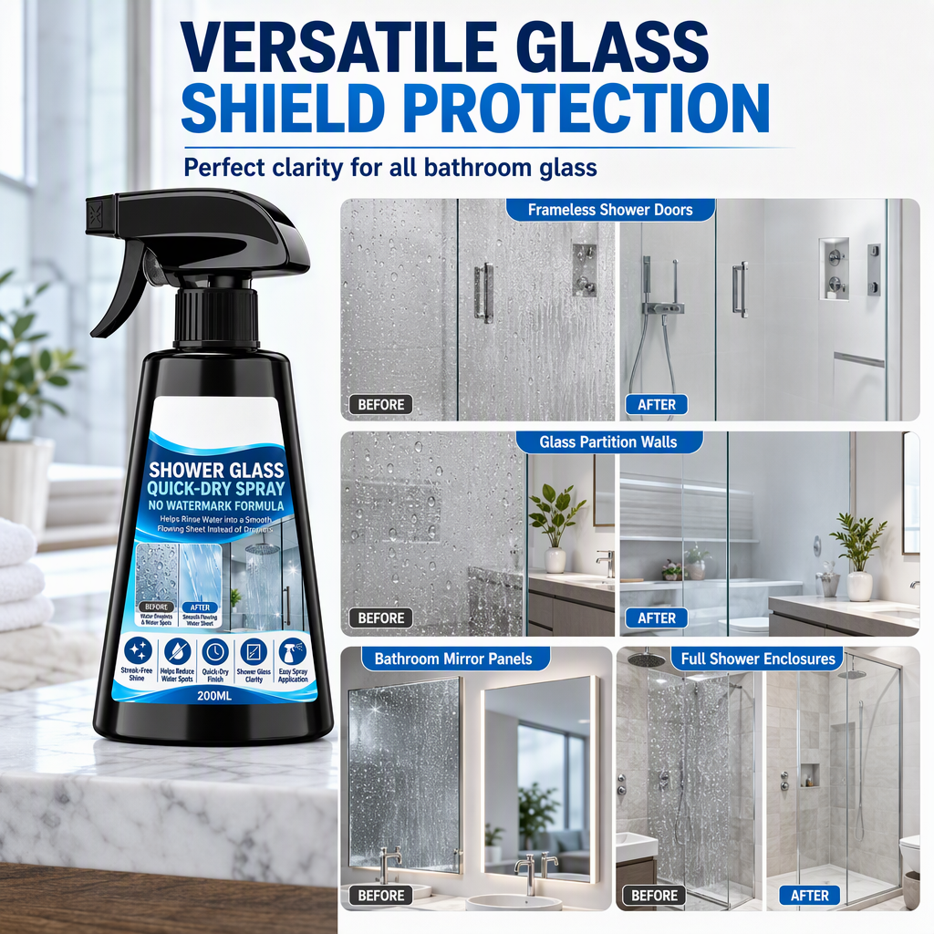 Quick Drying Shower Glass Spray with Towel