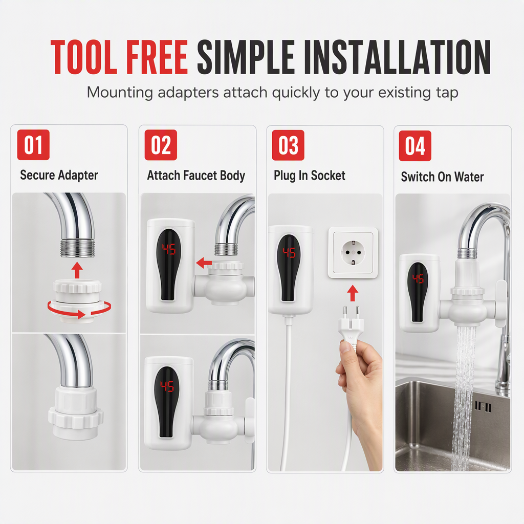 Instant-heating electric water faucet for the kitchen