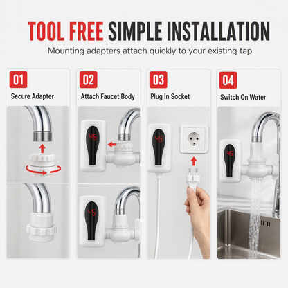 Instant-heating electric water faucet for the kitchen
