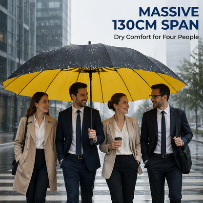 Extra-Large Reverse Folding Umbrella 125cm Canopy, 12-Rib Windproof Design & UPF50+ Sun Protection