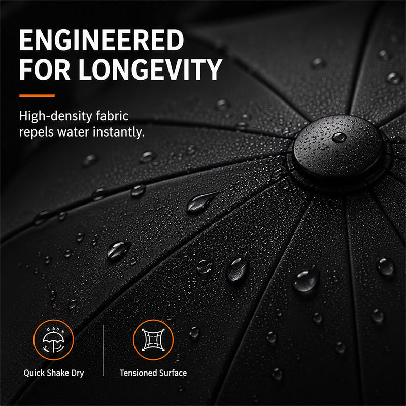 Extra-Large Reverse Folding Umbrella 125cm Canopy, 12-Rib Windproof Design & UPF50+ Sun Protection