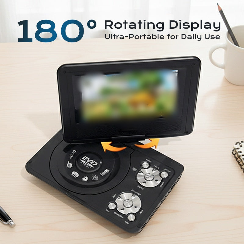 NOW! 7.8 Inch Portable DVD EVD Player with Game Function, Swivel Screen Rechargeable Portable CD DVD Player for Car