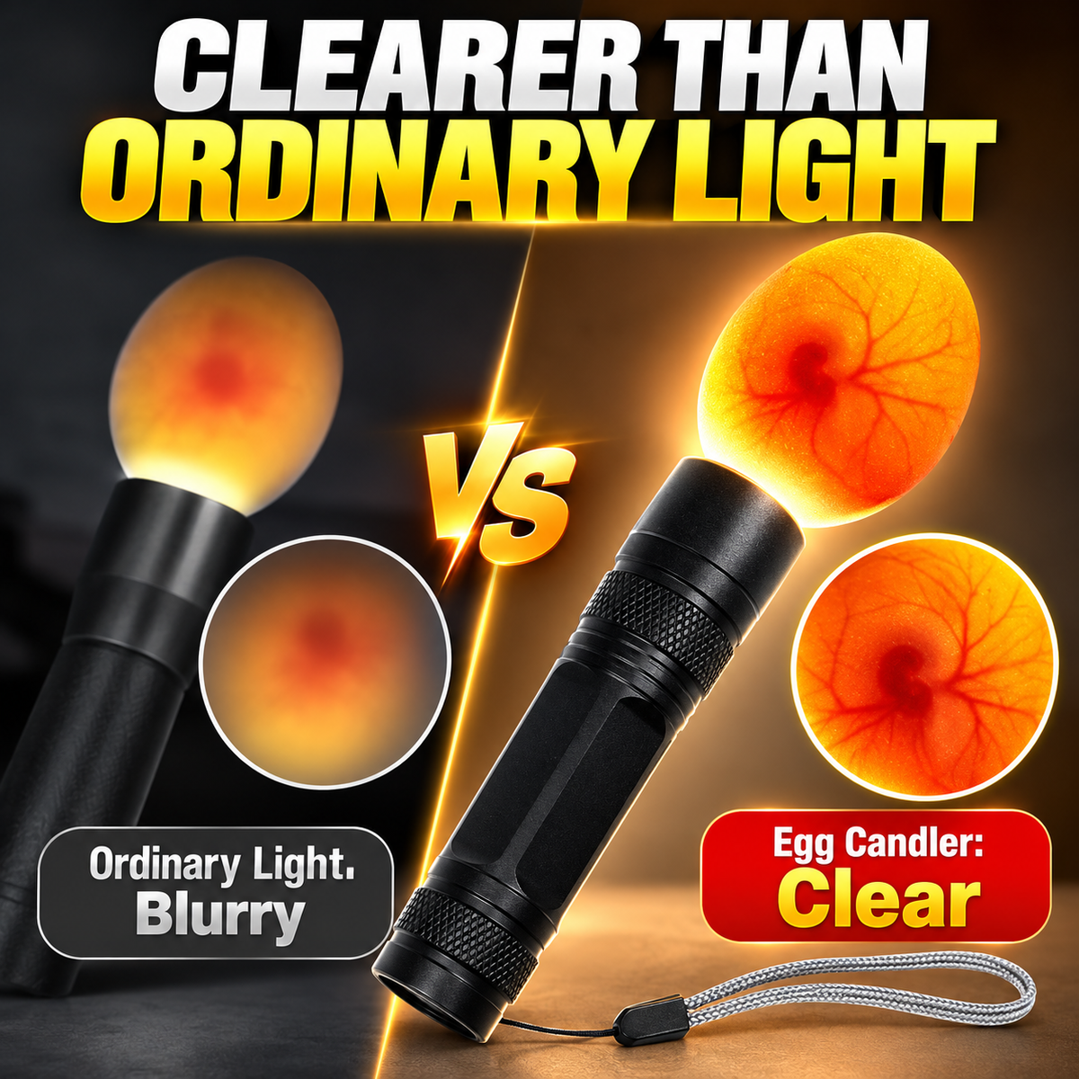 Rechargeable LED Egg Candler - Cool Light Embryo Inspection Tool