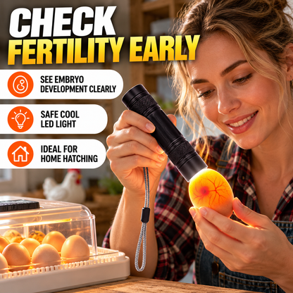 Rechargeable LED Egg Candler - Cool Light Embryo Inspection Tool